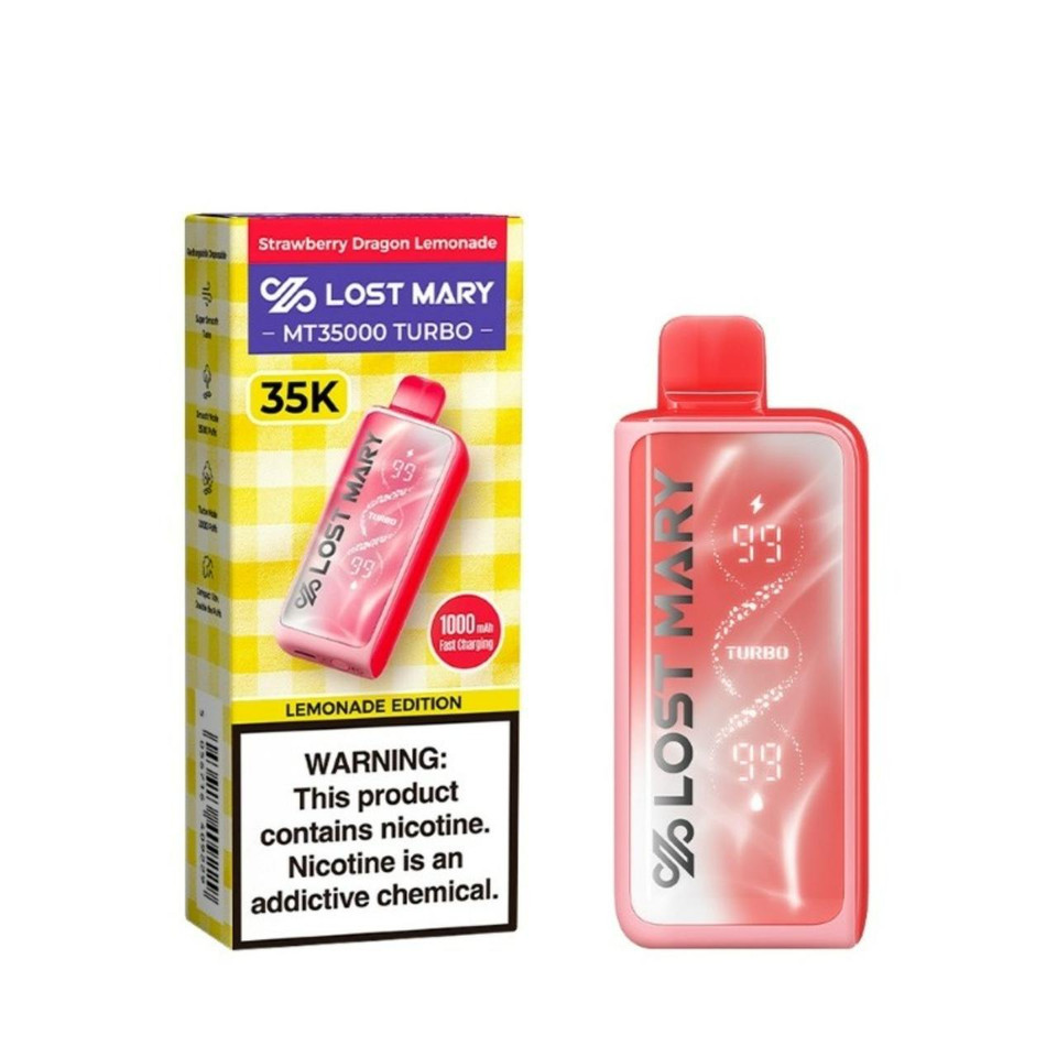 Lost Mary MT 35000 Puff Turbo Disposable Strawberry Dragon Lemonade