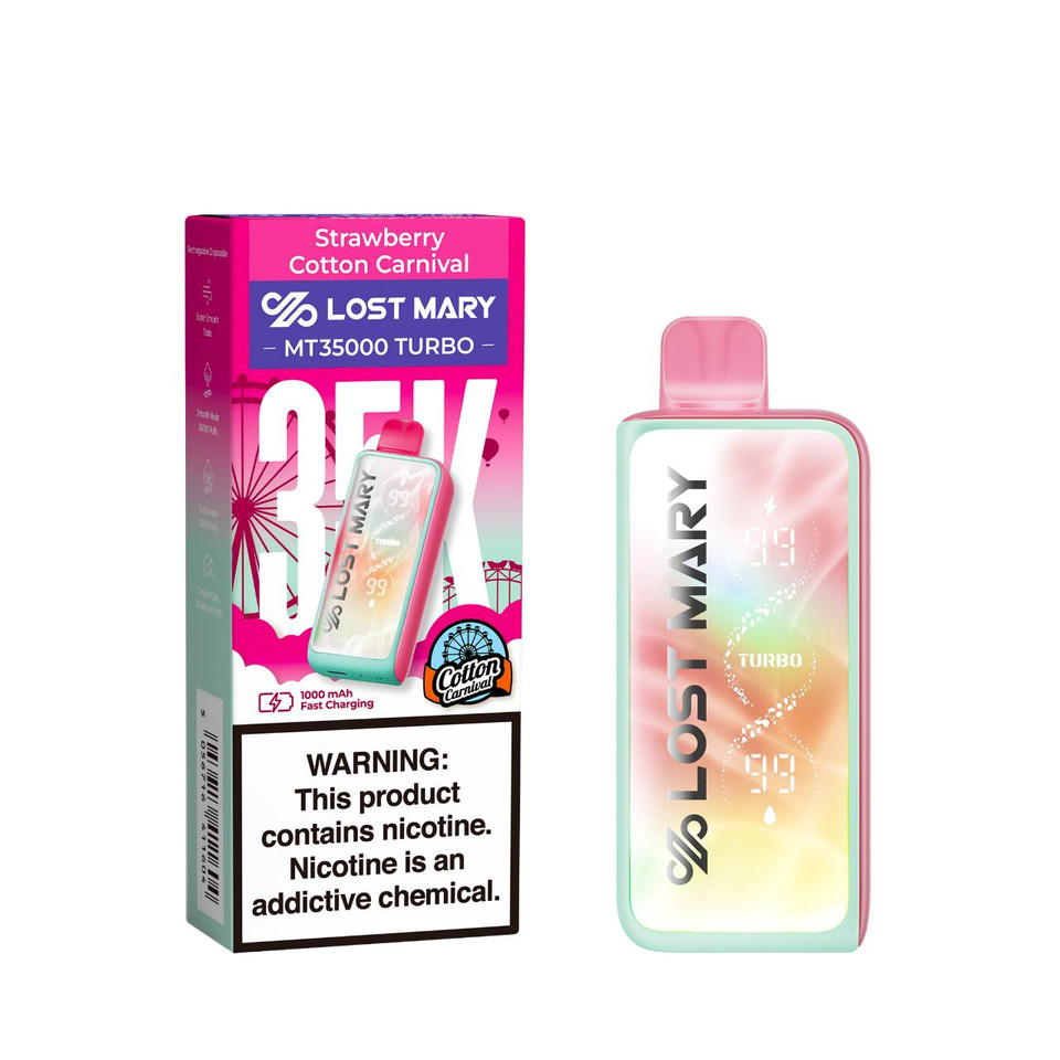 Lost Mary MT 35,000 Puff Turbo Disposable Strawberry Cotton Carnival - Cotton Carnival Edition