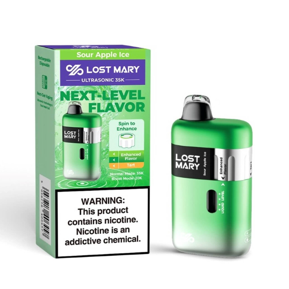 Lost Mary Ultrasonic 35K Puff Disposable Sour Apple Ice