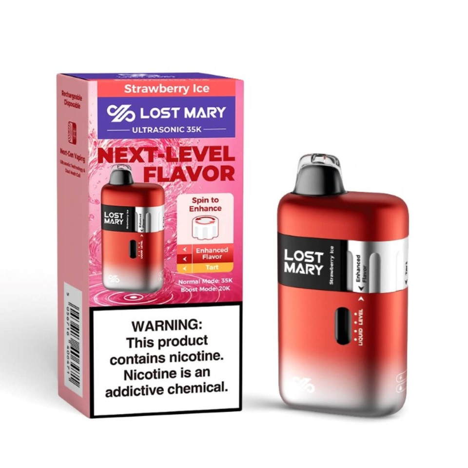 Lost Mary Ultrasonic 35K Puff Disposable Strawberry Ice