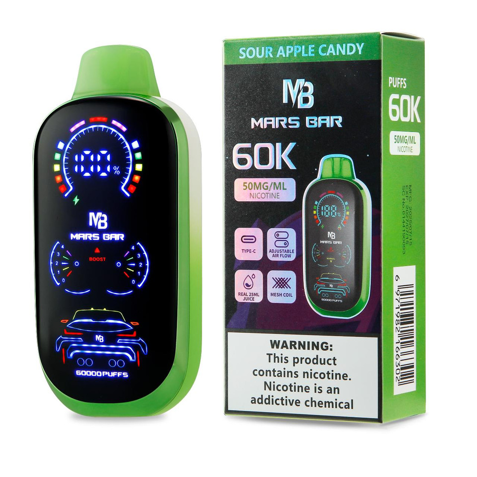 Mars Bar 60K Puff Disposable Sour Apple Candy