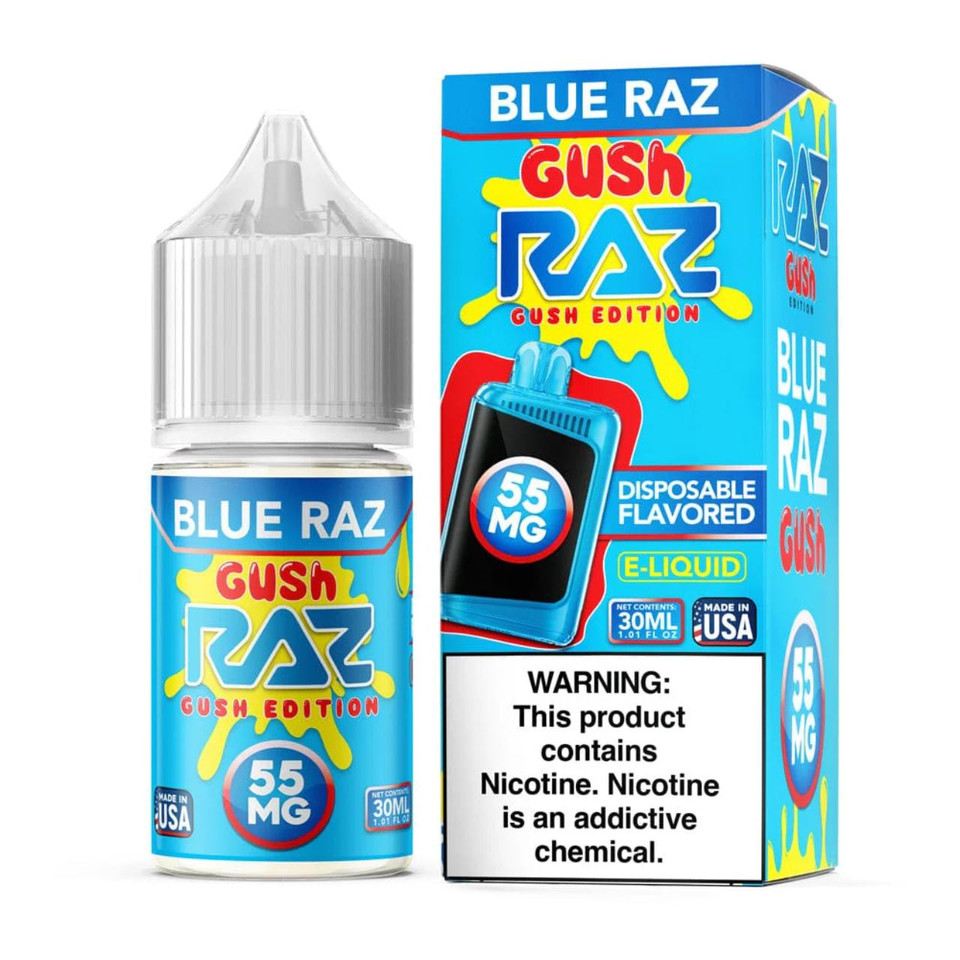 Pod Juice x RAZ Salt Blue Razz Gush Tobacco Free Nicotine E-Juice 30ml