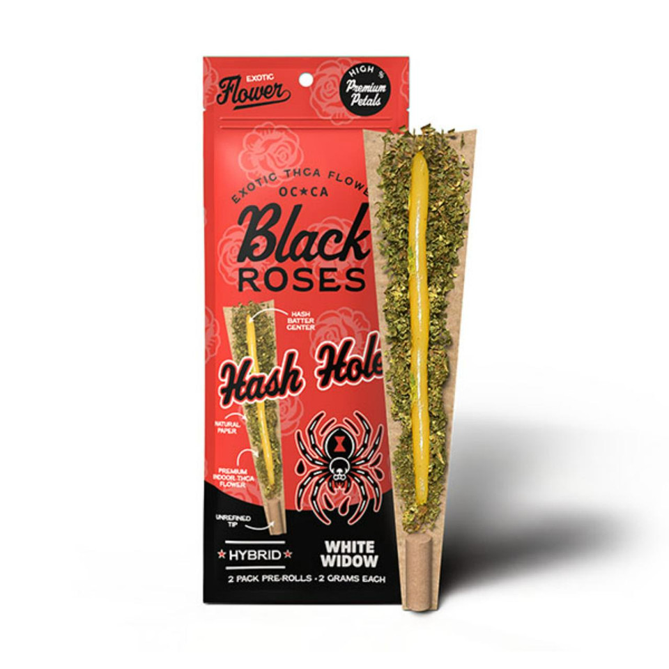 Black Roses Hash Hole Prerolls 2G - 2CT White Widow