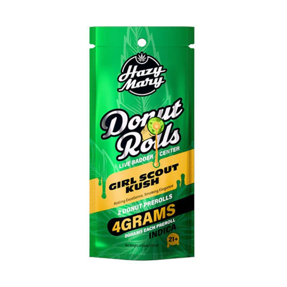 Hazy Mary Live Badder Donut Rolls 4G 2 CT-Girl Scout Kush Indica