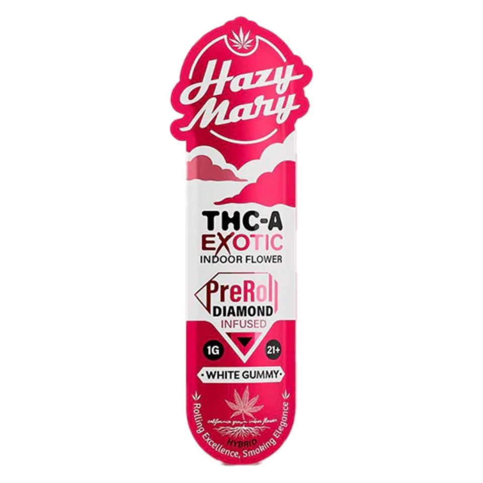 Hazy Mary Exotic Diamond Infused PreRoll 1G 1CT-White Gummy Hybrid