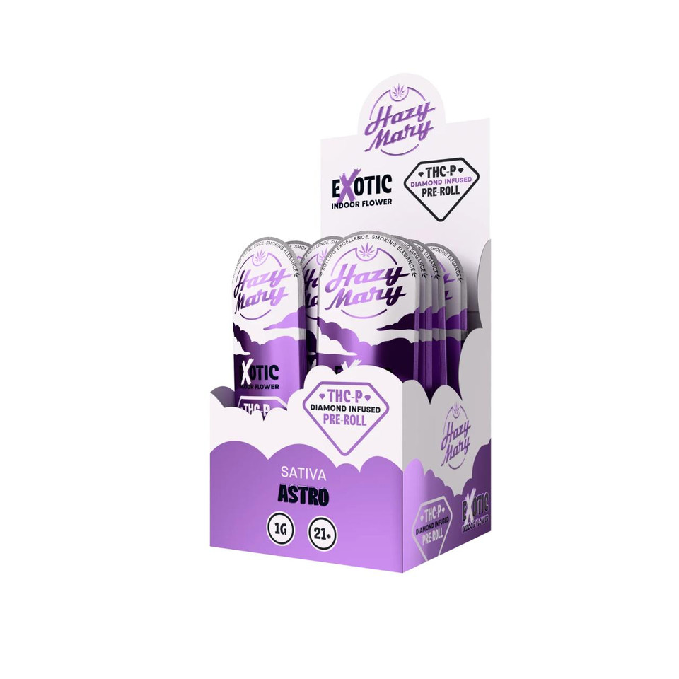 Hazy Mary Exotic THCP Diamond Infused PreRolls 1G-Astro Sativa