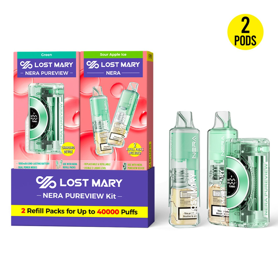 Lost Mary Nera Pureview Kit 40K Puff Disposable Sour Apple Ice