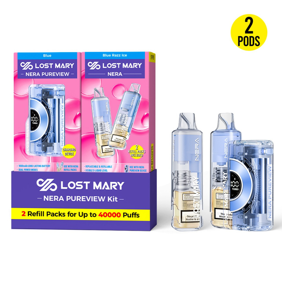 Lost Mary Nera Pureview Kit 40K Puff Disposable Blue Razz Ice