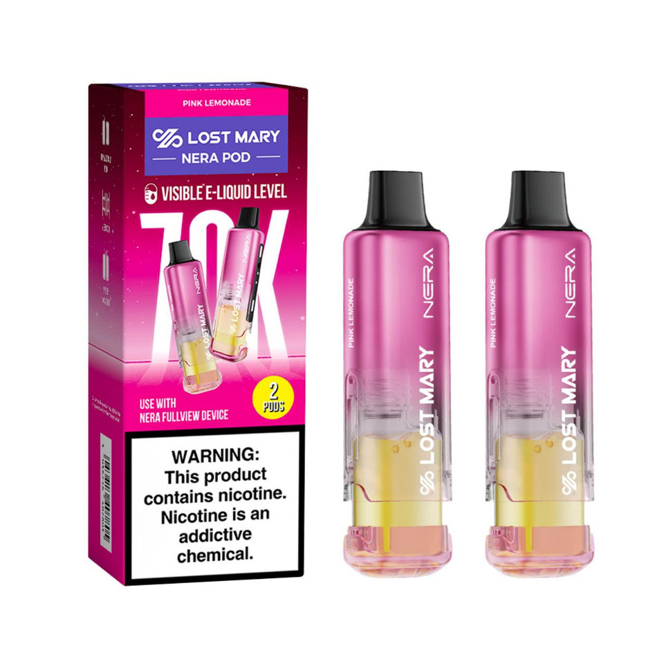 Lost Mary Nera Fullview Kit 70K Puff Replacement Pod Cartridge - 2PK Pink Lemonade