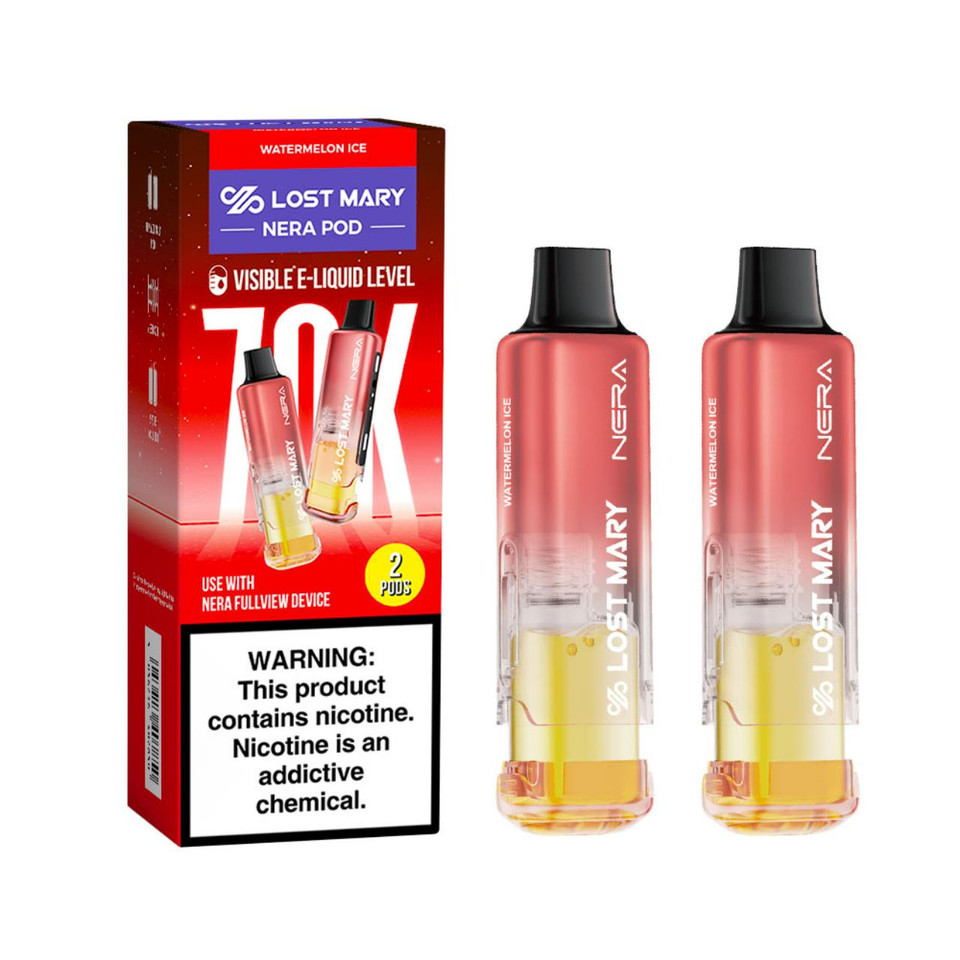 Lost Mary Nera Fullview Kit 70K Puff Replacement Pod Cartridge - 2PK Watermelon Ice
