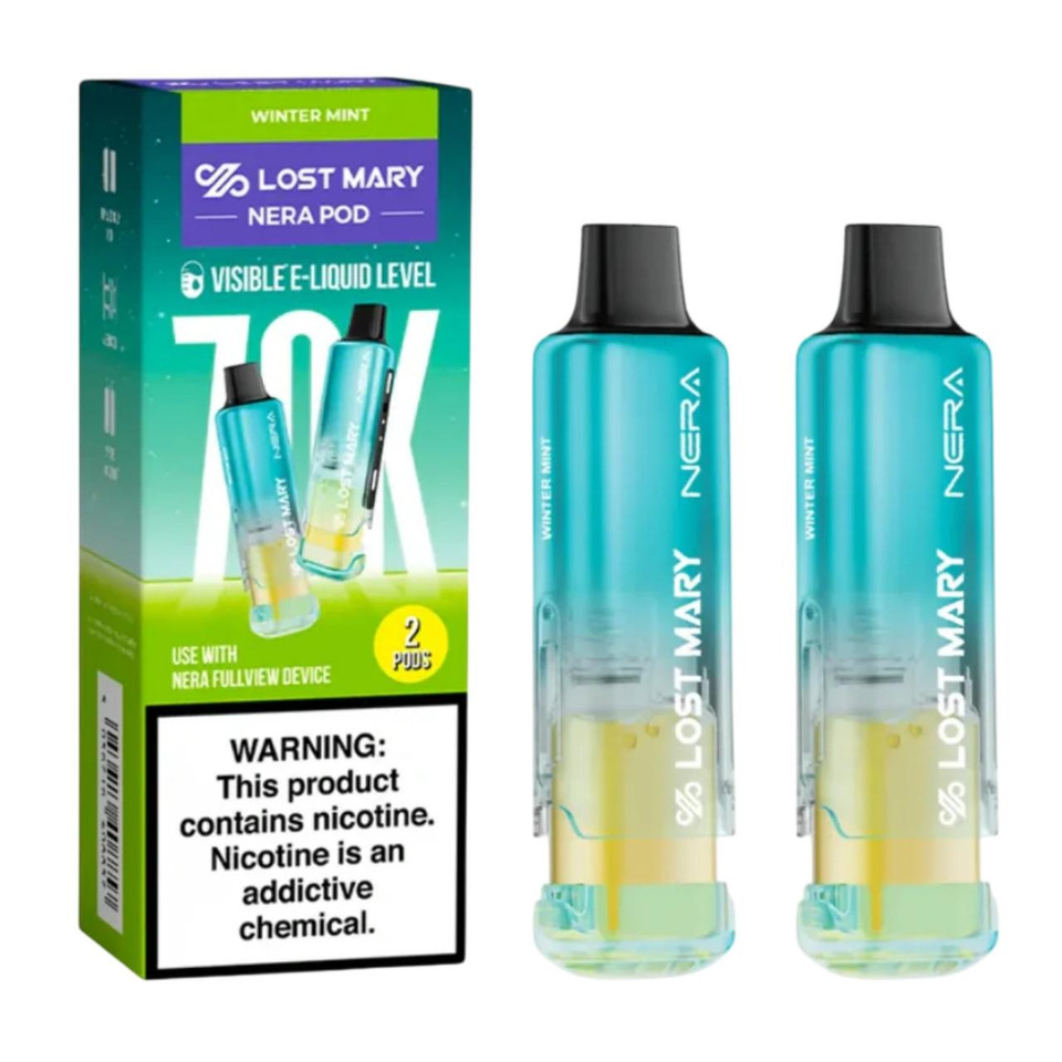 Lost Mary Nera Fullview Kit 70K Puff Replacement Pod Cartridge - 2PK Winter Mint