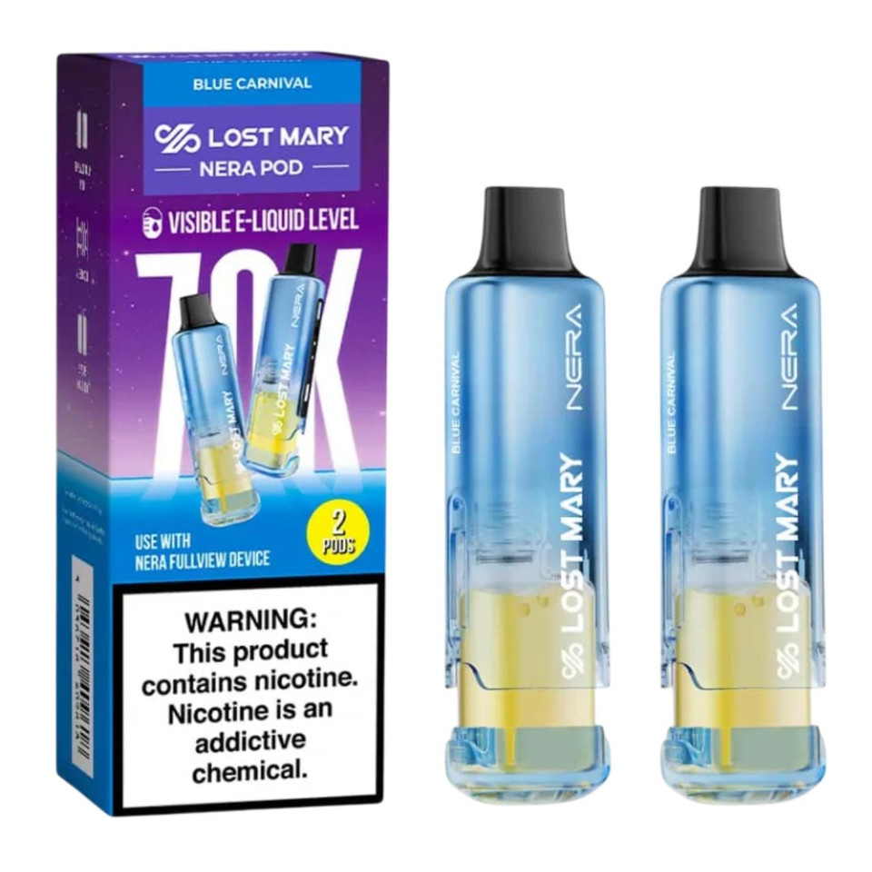 Lost Mary Nera Fullview Kit 70K Puff Replacement Pod Cartridge - 2PK Blue Carnival