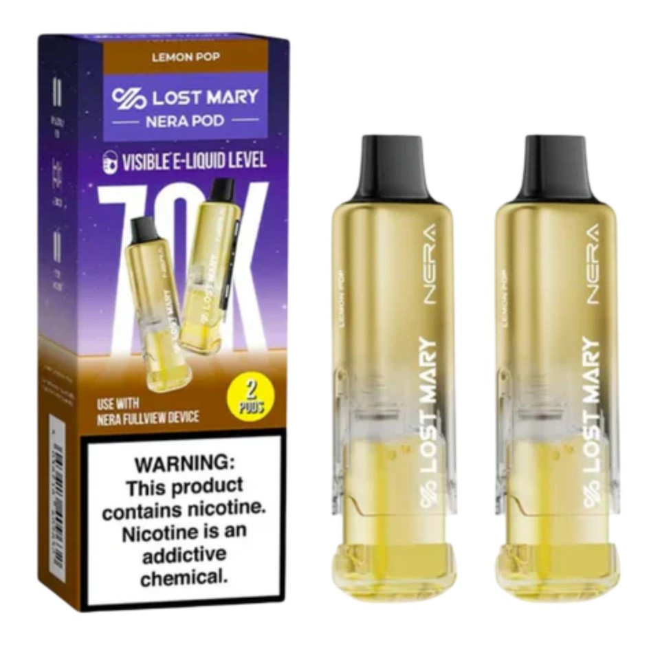 Lost Mary Nera Fullview Kit 70K Puff Replacement Pod Cartridge - 2PK Lemon Pop