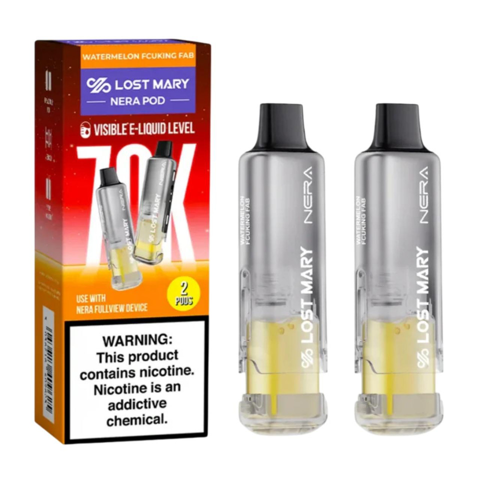 Lost Mary Nera Fullview Kit 70K Puff Replacement Pod Cartridge - 2PK Watermelon Fcuking Fab