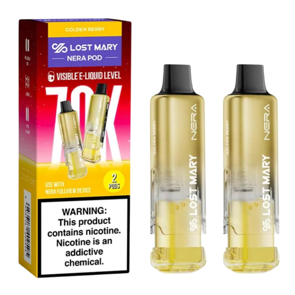 Lost Mary Nera Fullview Kit 70K Puff Replacement Pod Cartridge - 2PK Golden Berry