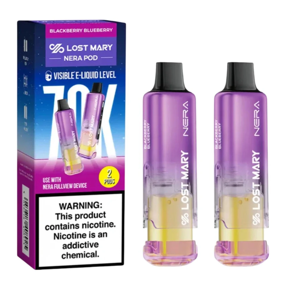 Lost Mary Nera Fullview Kit 70K Puff Replacement Pod Cartridge - 2PK Blackberry Blueberry