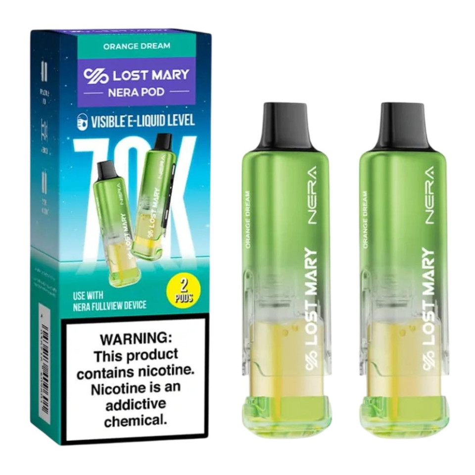 Lost Mary Nera Fullview Kit 70K Puff Replacement Pod Cartridge - 2PK Orange Dream
