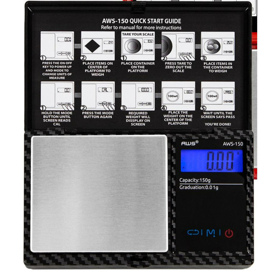 AWS 150g Carbon Fiber Digital Pocket Scale Series
