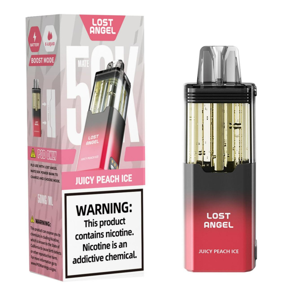 Lost Angel Mate 50K Puff Disposable Pod Juicy Peach Ice Lost Angel Mate 50K Puff Disposable Pod Juicy Peach Ice