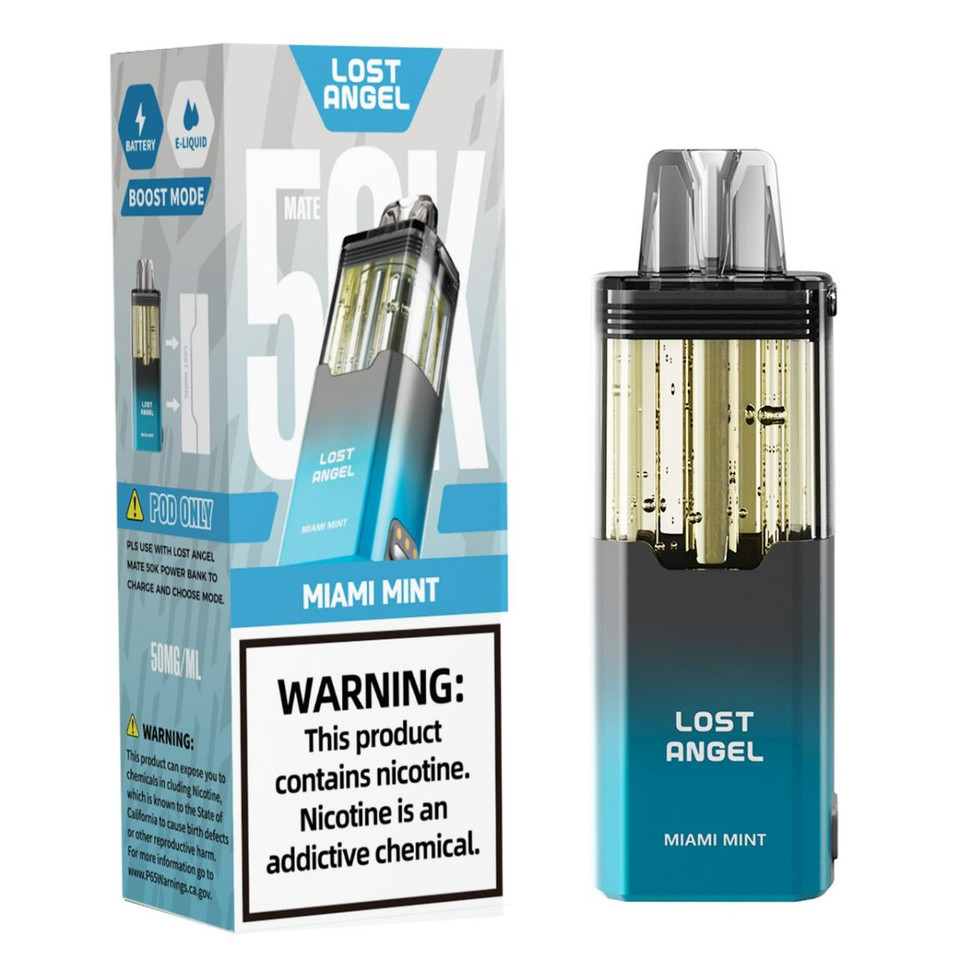 Lost Angel Mate 50K Puff Disposable Pod Miami Mint Lost Angel Mate 50K Puff Disposable Pod Miami Mint