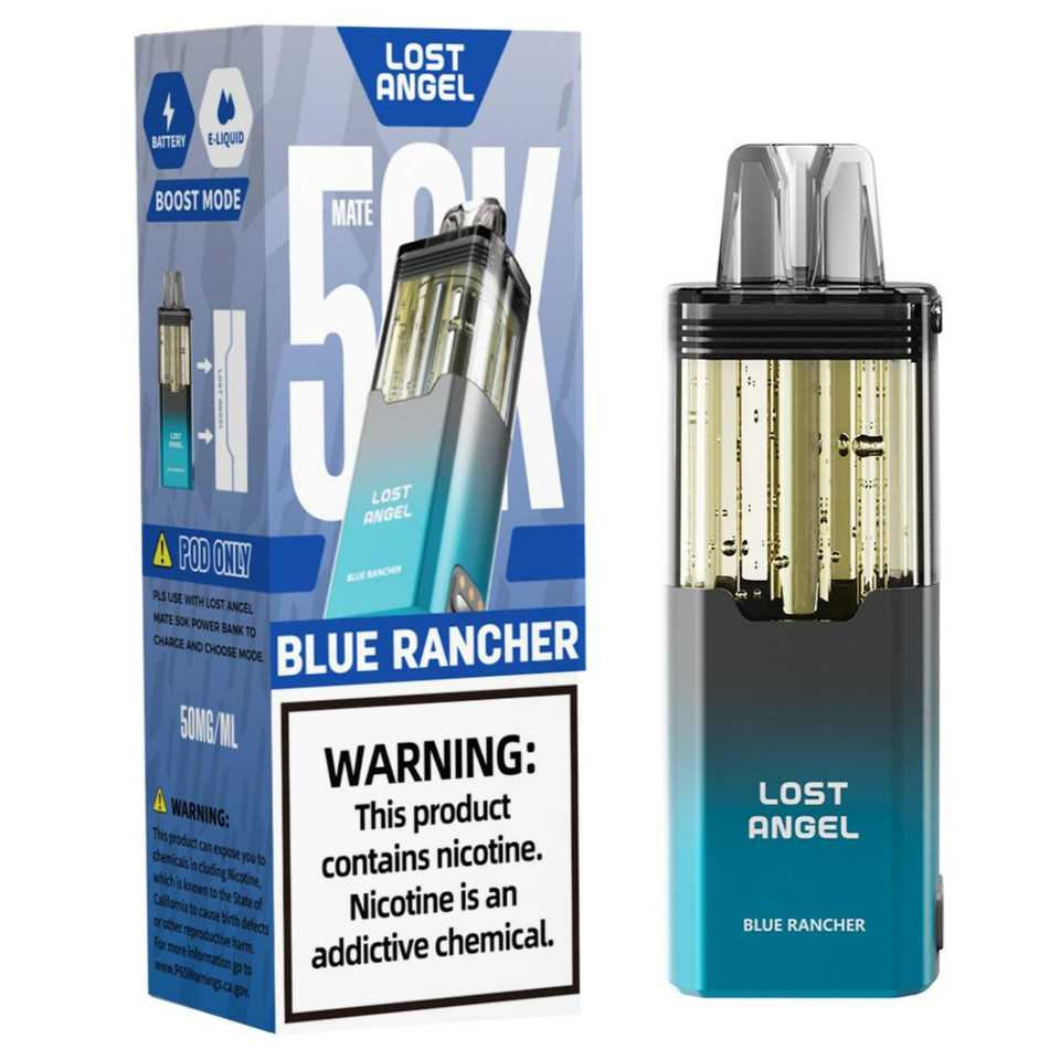 Lost Angel Mate 50K Puff Disposable Pod Blue Rancher Lost Angel Mate 50K Puff Disposable Pod Blue Rancher
