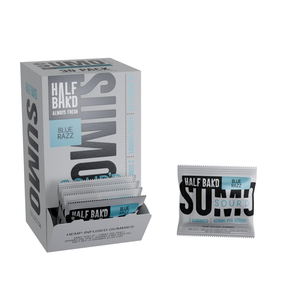 Half Bak'd Sumo Sour'D Blend Infused Gummies - 30COUNT Blue Razz