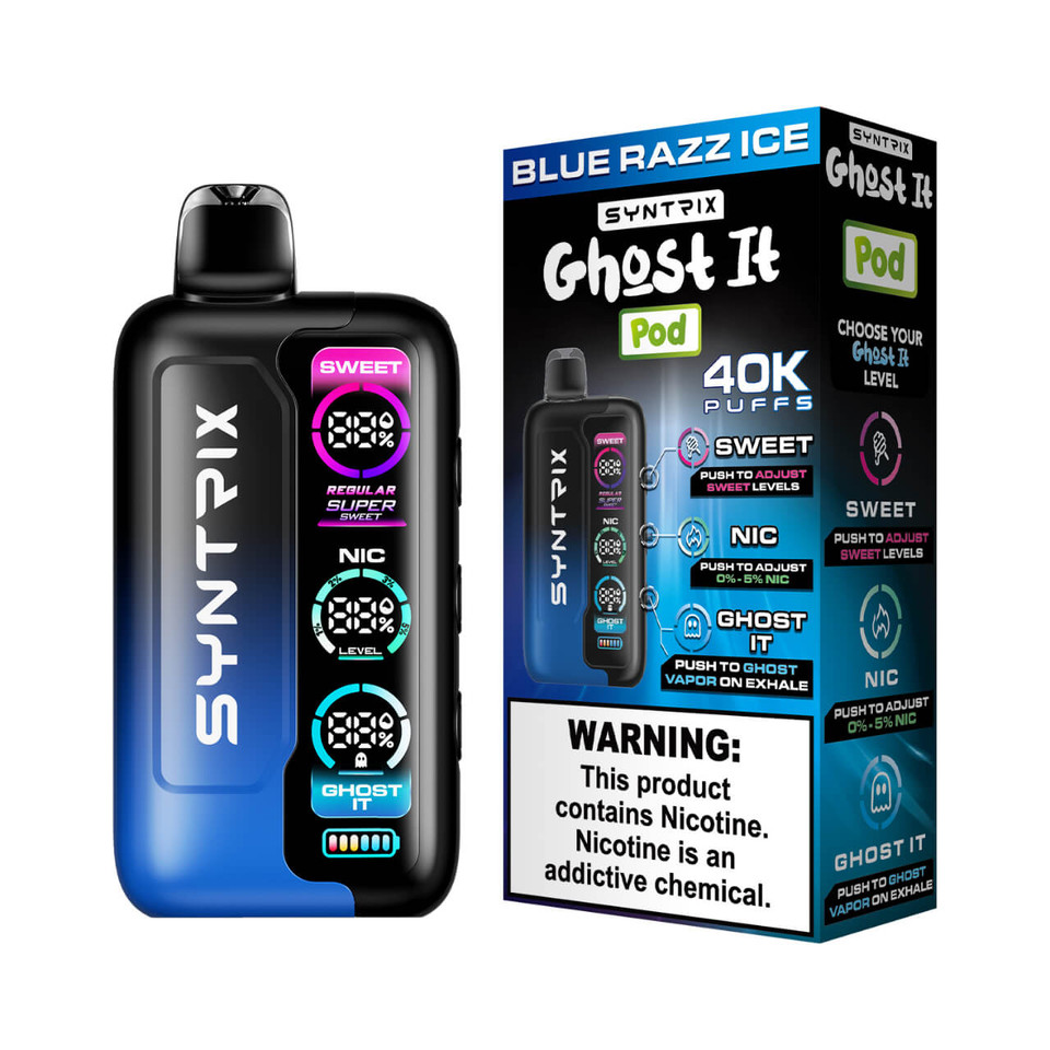 SYNTRIX Ghost It 40K Puff Disposable Blue Razz lce