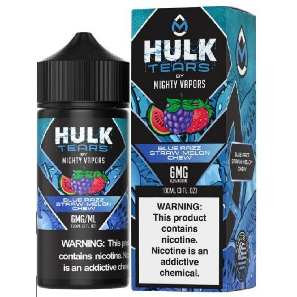 Mighty Vapors x Hulk Tears Blue Razz Straw Melon Chew 100ml E-Juice