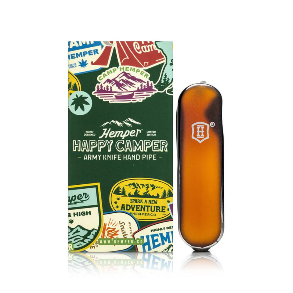 Hemper Hand Pipe Happy Camper Army Knife