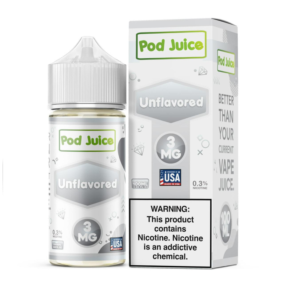 Pod Juice Unflavored Tobacco Free Nicotine E-Juice 100ml Pod Juice Unflavored Tobacco Free Nicotine E-Juice 100ml