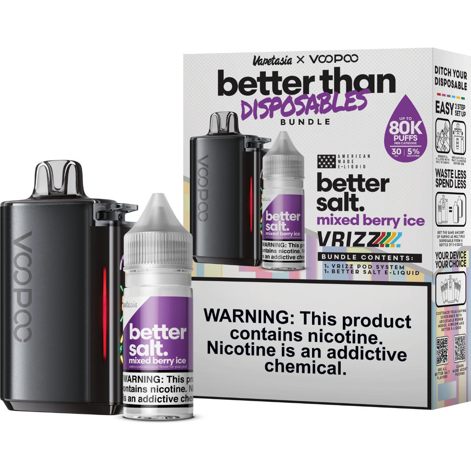 Better Salt x Voopoo Vrizz Bundle Kit Mixed Berry Ice Better Salt x Voopoo Vrizz Bundle Kit Mixed Berry Ice