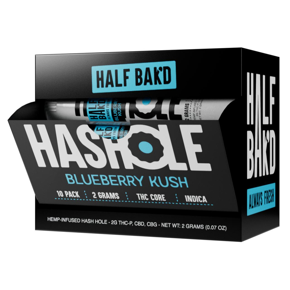 Half Bak'd THC Core Hash Hole Pre rolls 2G -1COUNT Blueberry Kush Indica