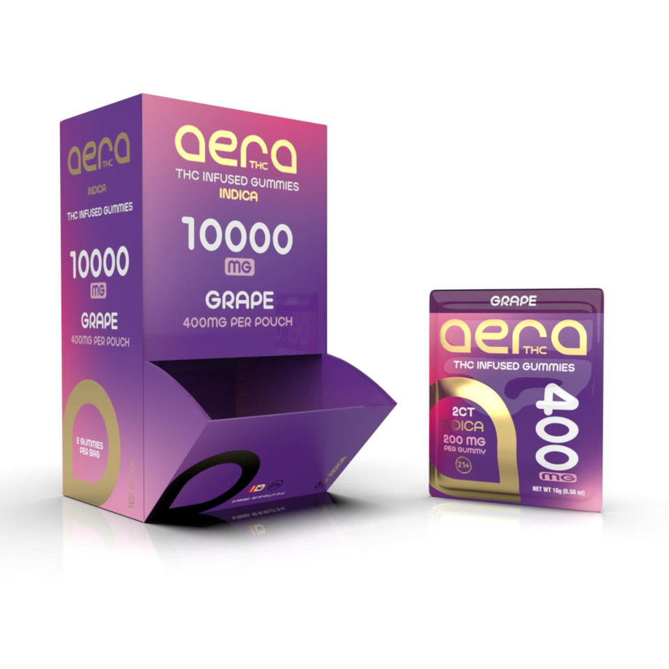 AERA THC Infused Gummies 10000MG - 25CT Grape Indica