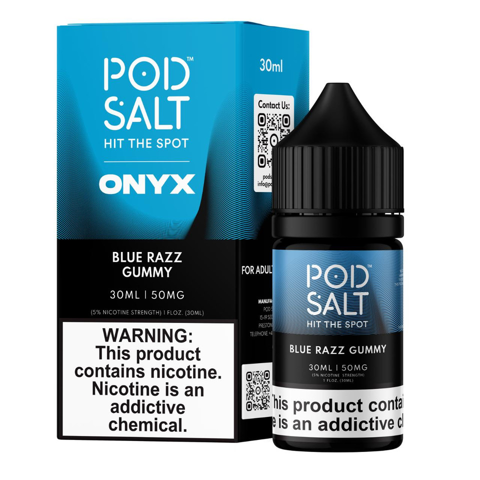 Pod Salt Onyx Blue Razz Gummy 30ml Salt E-Juice
