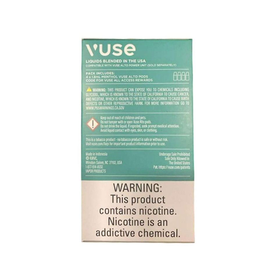 Vuse Alto Prefilled Replacement Pod 1.8ML 2.4% Pack of 4 Menthol