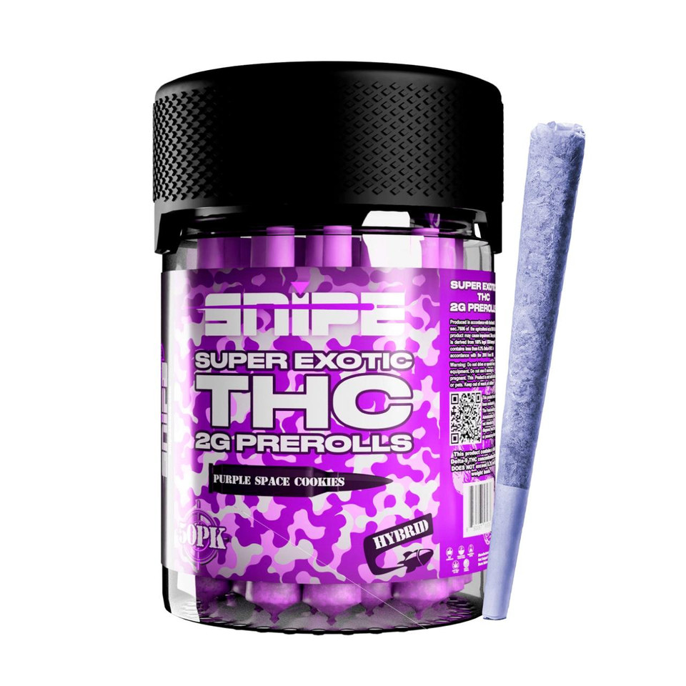 Snipe THCP Purple Prerolls Jar 2G - 50PK Purple Space Cookies Hybrid
