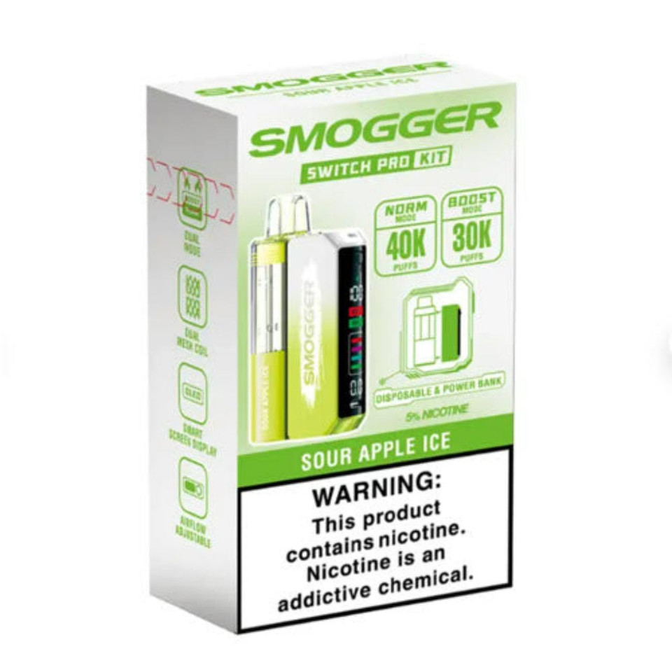 Smogger Switch Pro Kit 40K Puff Disposable Sour Apple Ice