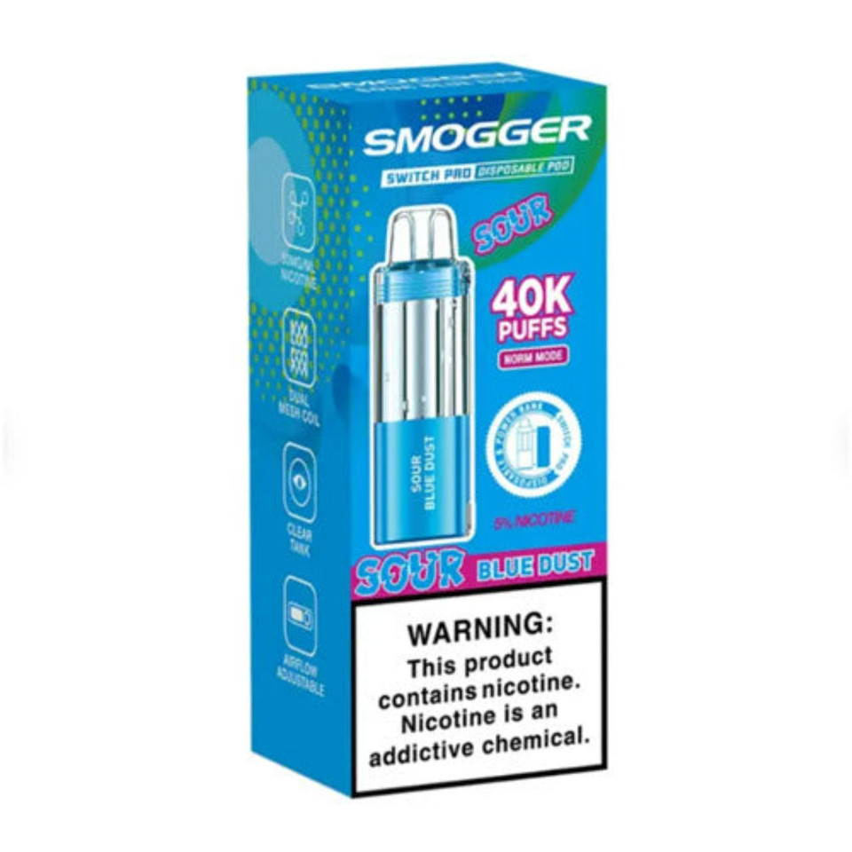 Smogger Switch Pro 40K Pre-filled Replacement Pod Pack of 1 Sour Blue Dust