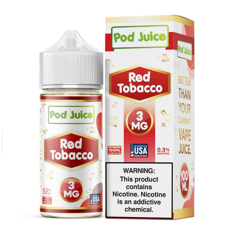 Pod Juice Red Tobacco Tobacco Free Nicotine 100ML E-Juice