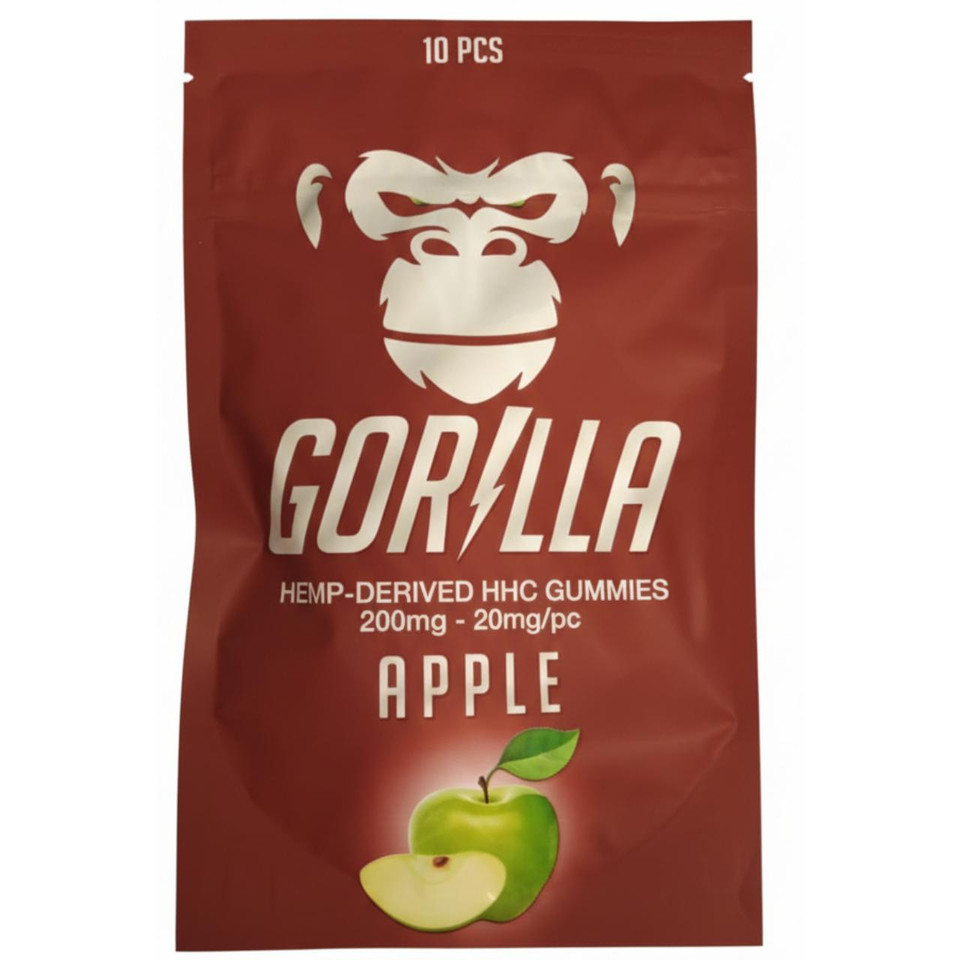 Gorilla HHC Gummies 200MG - 10PC Apple