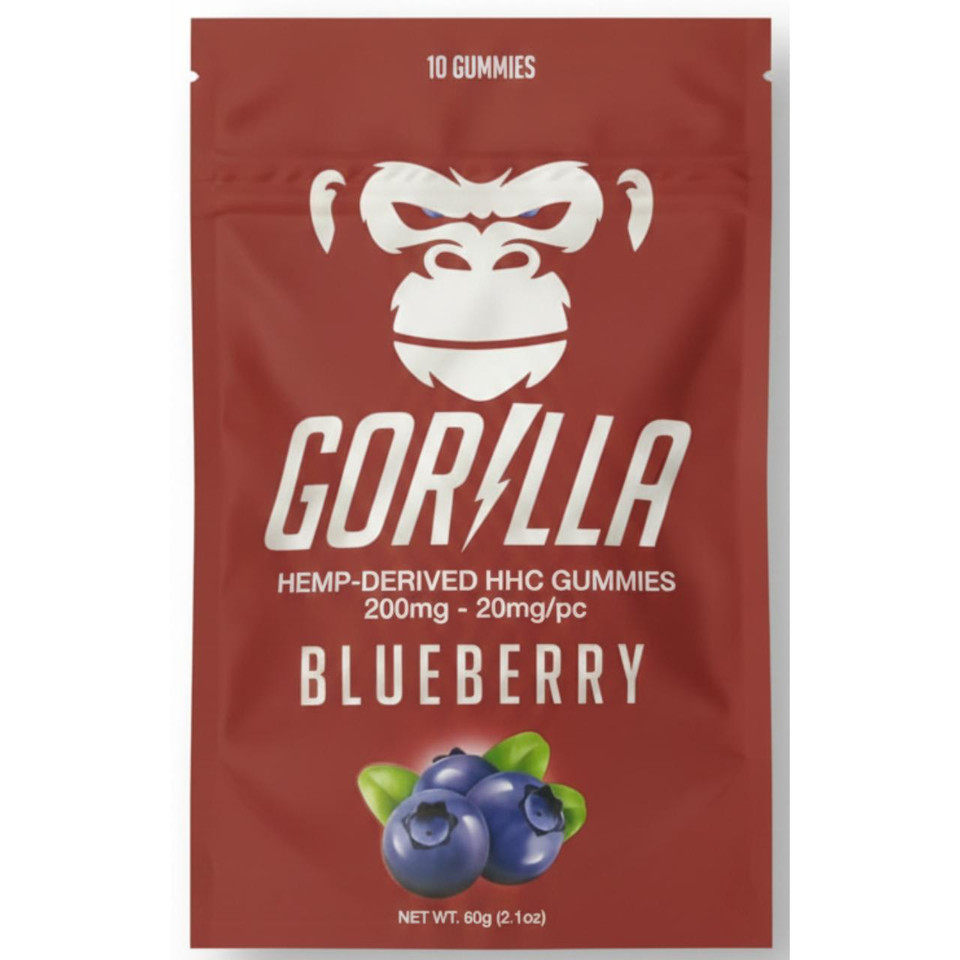 Gorilla HHC Gummies 200MG - 10PC Blueberry