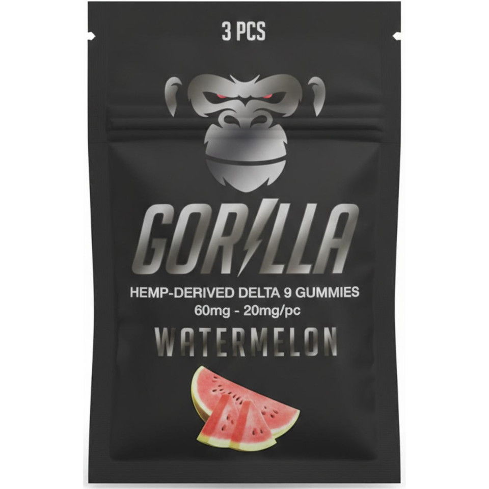 Gorilla Delta 9 THC Gummies 60MG-3PC Watermelon