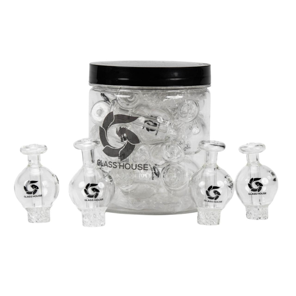 Hillside Glass Cap Clear Vortex Card Cap Jar 12PK