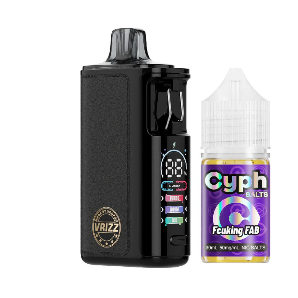 VooPoo VRIZZ 2 x Cyph Starter Kit-Black Leather+Fcuking FAB