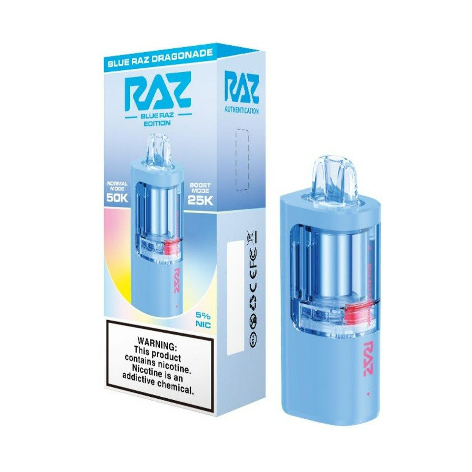 RAZ VUE 50K Replacement Pod Cartridge - 1PK Blue Raz Dragonade
