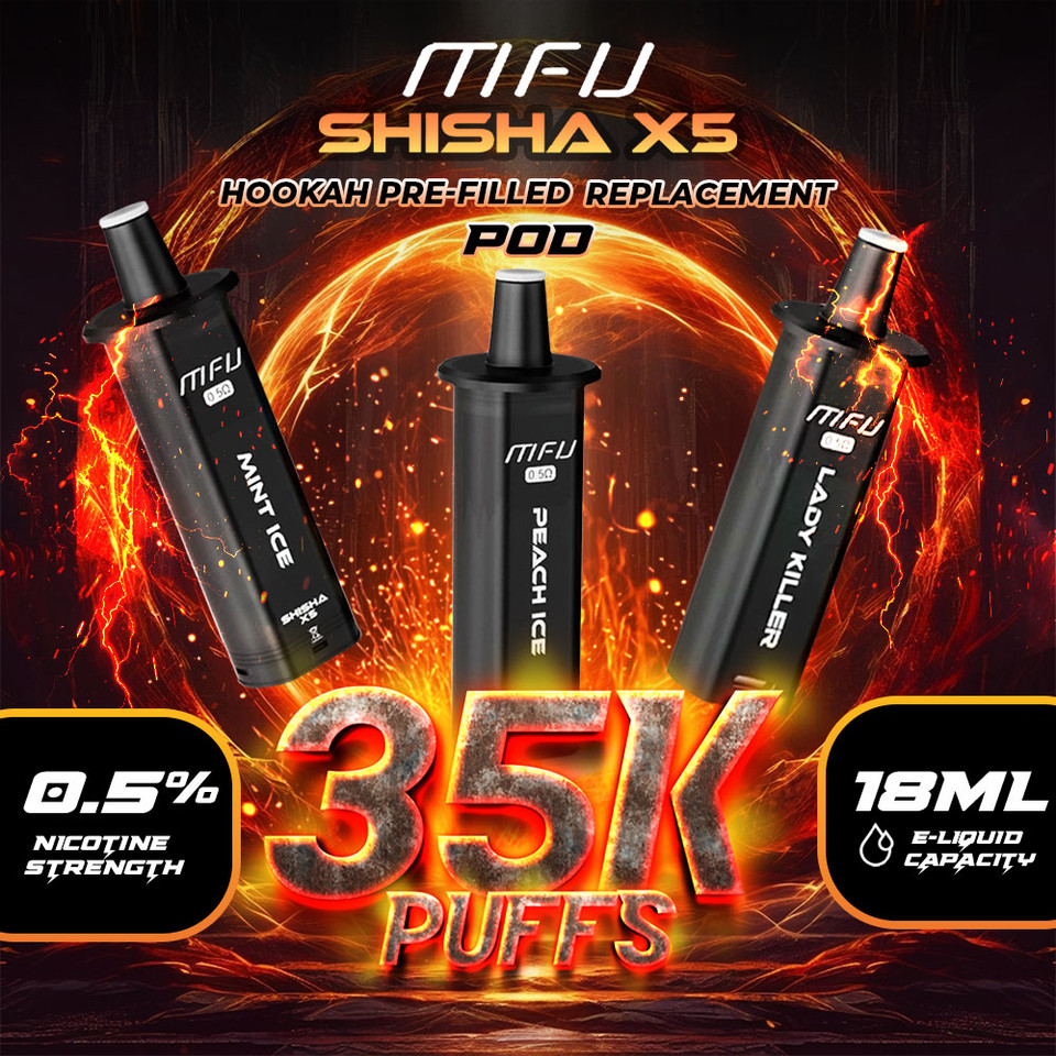MFU SHISHA X5 Hookah Pre-filled Replacement Pod (35000 Puffs)