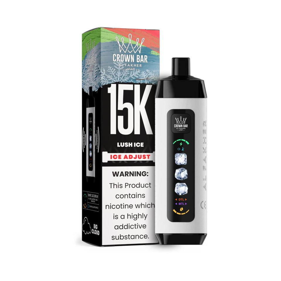 Al Fakher Crown Bar Ice Adjust 15K Puff Disposable Lush Ice
