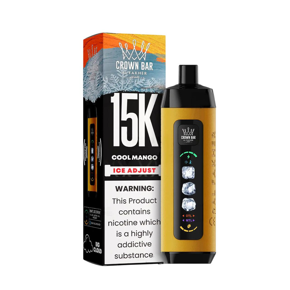 Al Fakher Crown Bar Ice Adjust Disposable 15K Puff-COOL MANGO