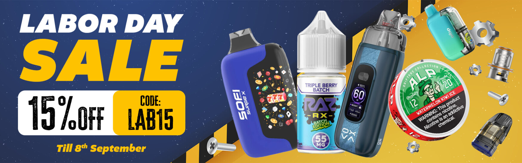 Labor Day Sale 15% off - Code: LAB15