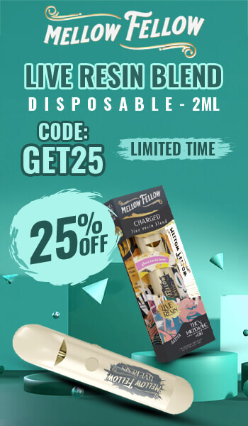 Get 25% off on Mellow Fellow Live Resin Blend Disposable - 2ML | Use Code: GET25 